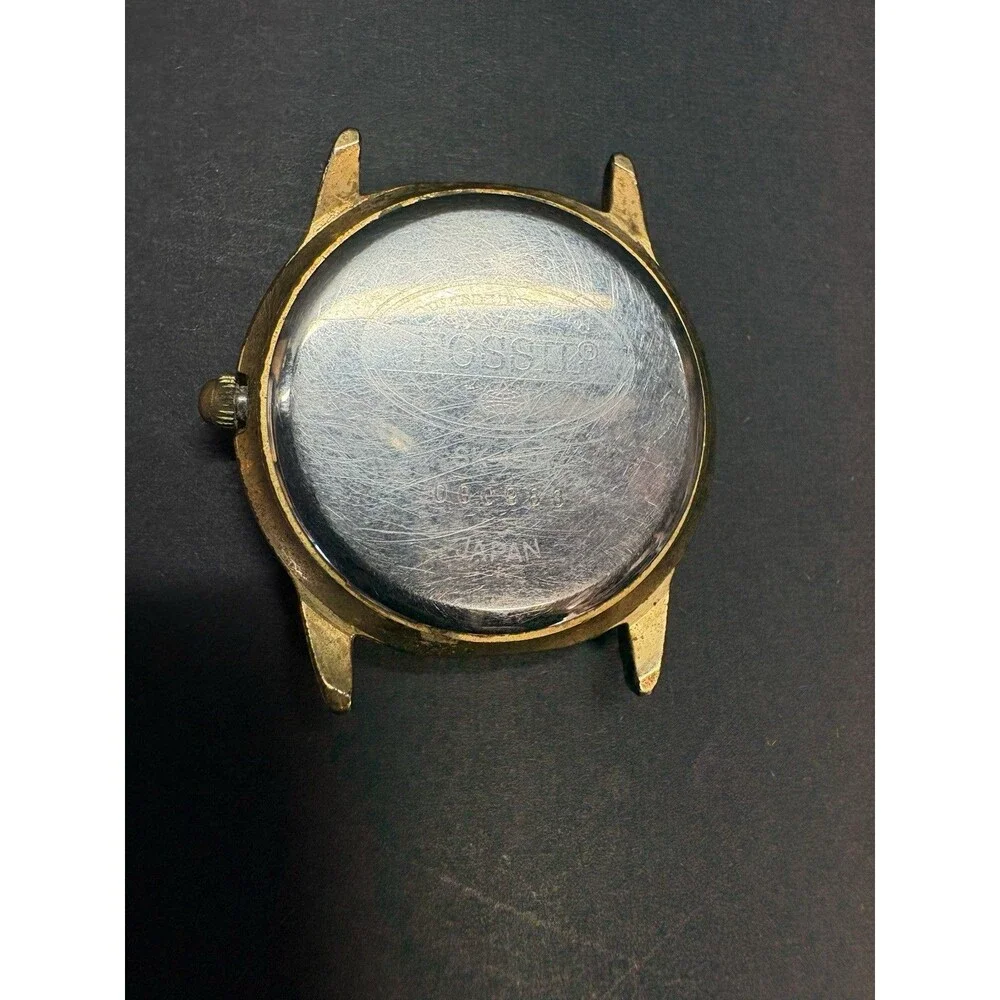 Vintage Fossil Watch Women Gold Tone Skeleton Look